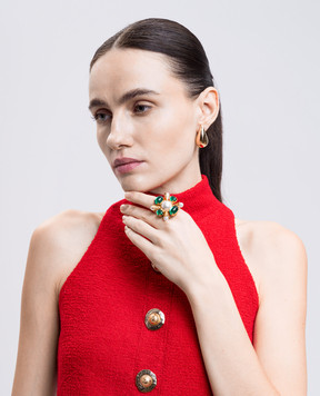 Balmain Ring with crystals and beads FN1XR514MPYB