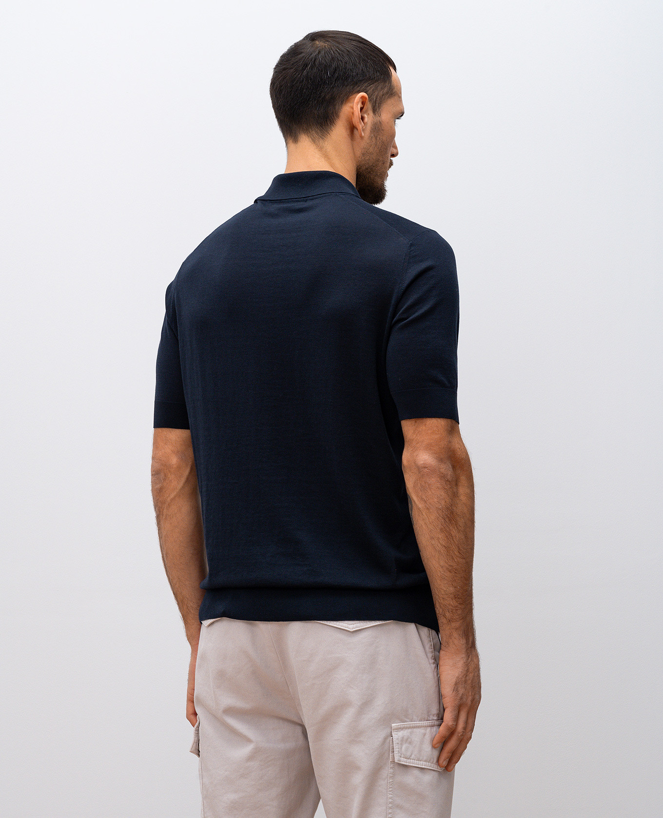 

Blue polo with silk Brunello Cucinelli, Beige