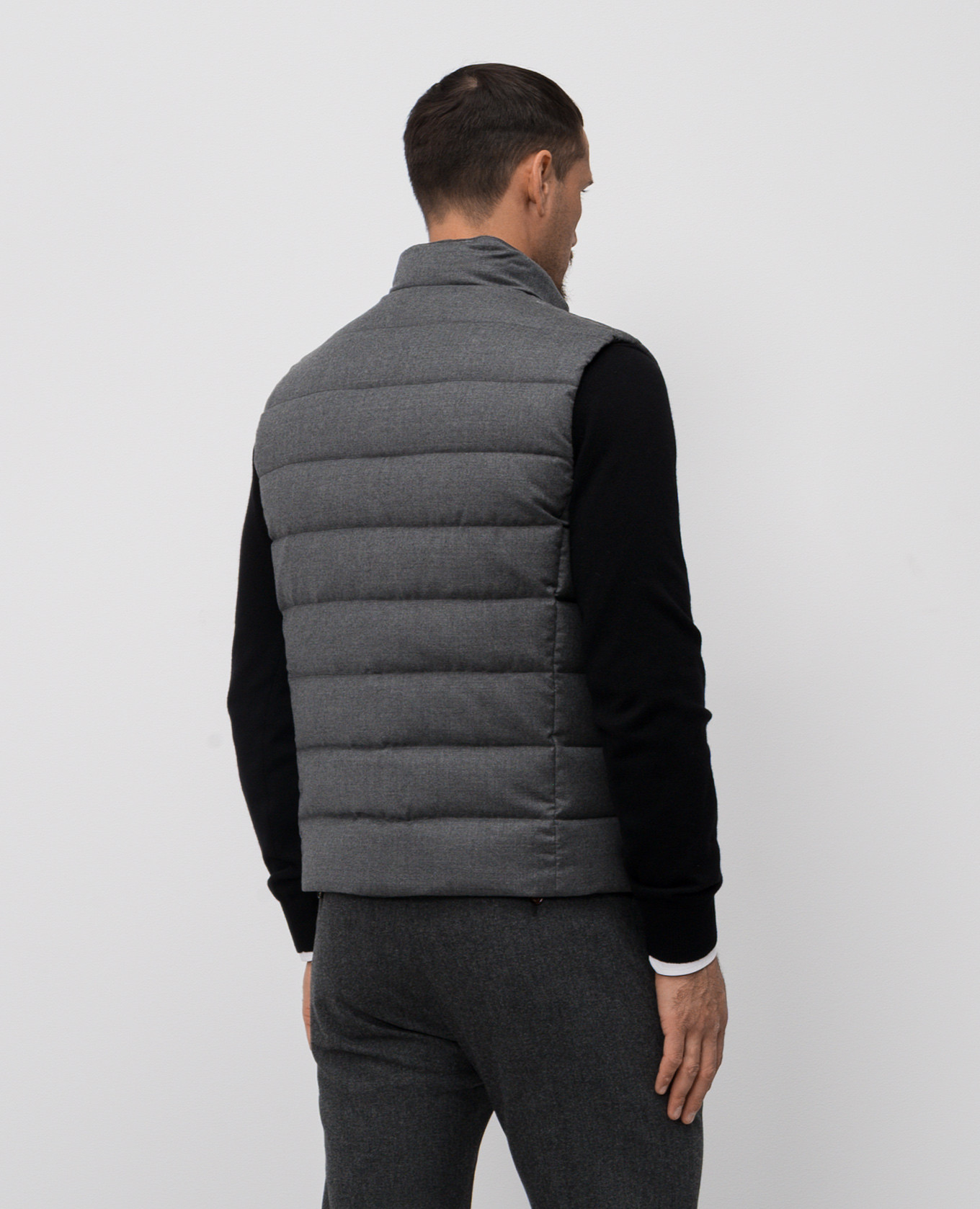 

OLIVER gray down vest made of wool and cashmere MooRER, Grey