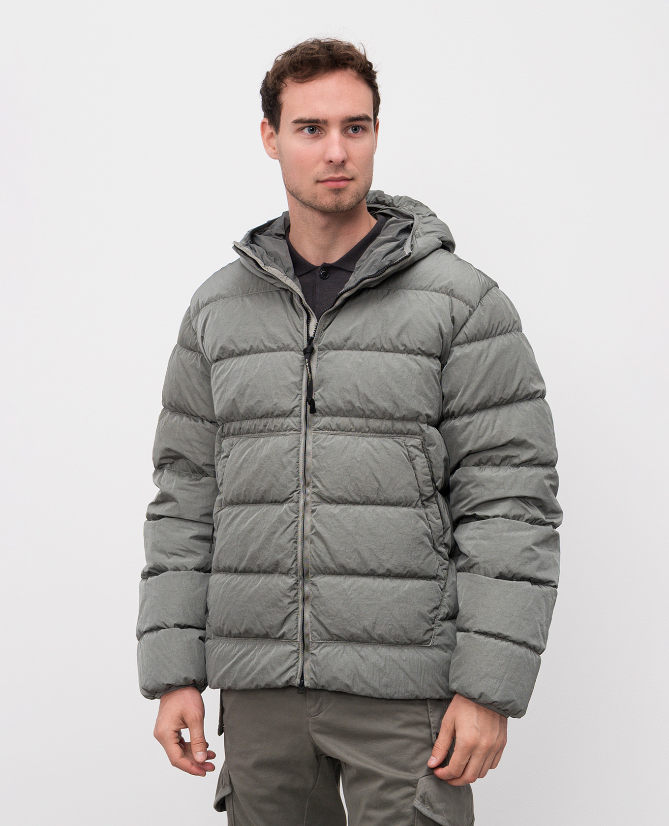 

Khaki quilted down jacket C.P. Company