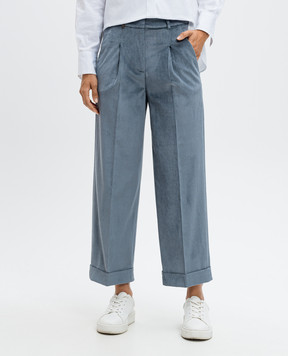 Peserico Blue corduroy pants P04758H05212