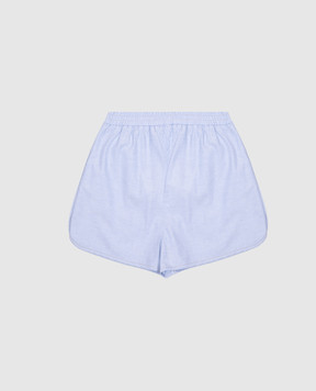 Brunello Cucinelli Children's blue shorts with logo emblem BA600P042C