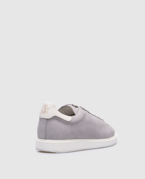 Brunello Cucinelli Gray nubuck sneakers with logo MZUDUGL325