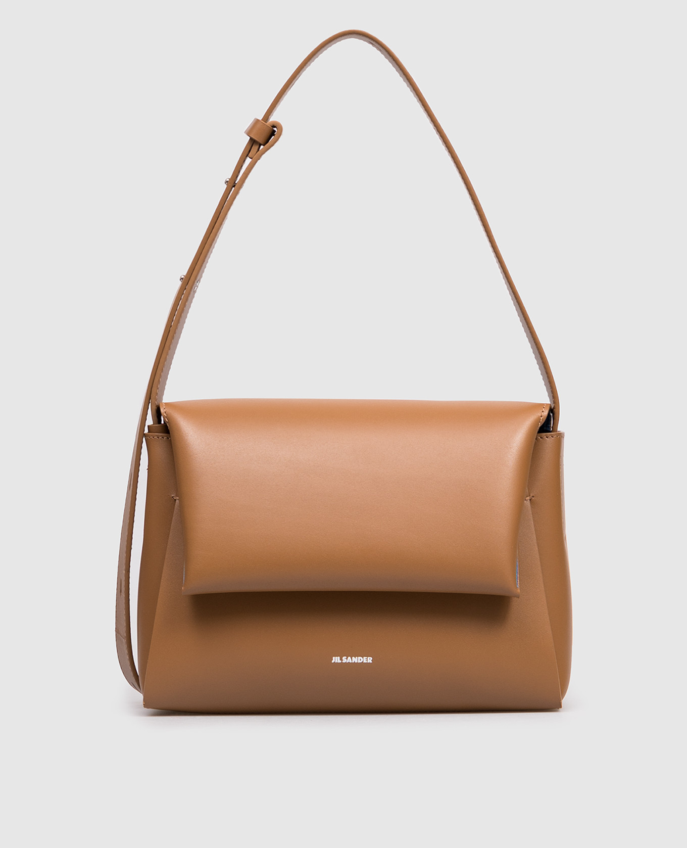 

Brown leather messenger bag Jil Sander
