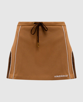 Casablanca Brown mini skirt with logo WS25SK15001