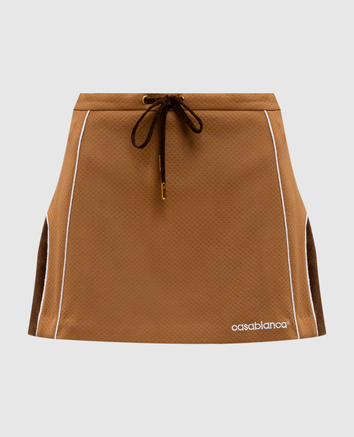 Brown mini skirt with logo Casablanca