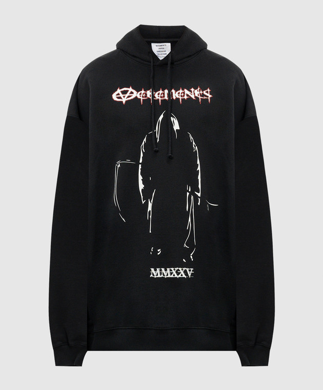 Vetements - Black hoodie with logo print UA65HD450B - shop with