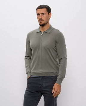 Enrico Mandelli Green wool polo shirt 2K046A5646