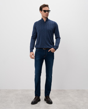 Cashmere&Whiskey Blue jeans with logo patch SENISE781