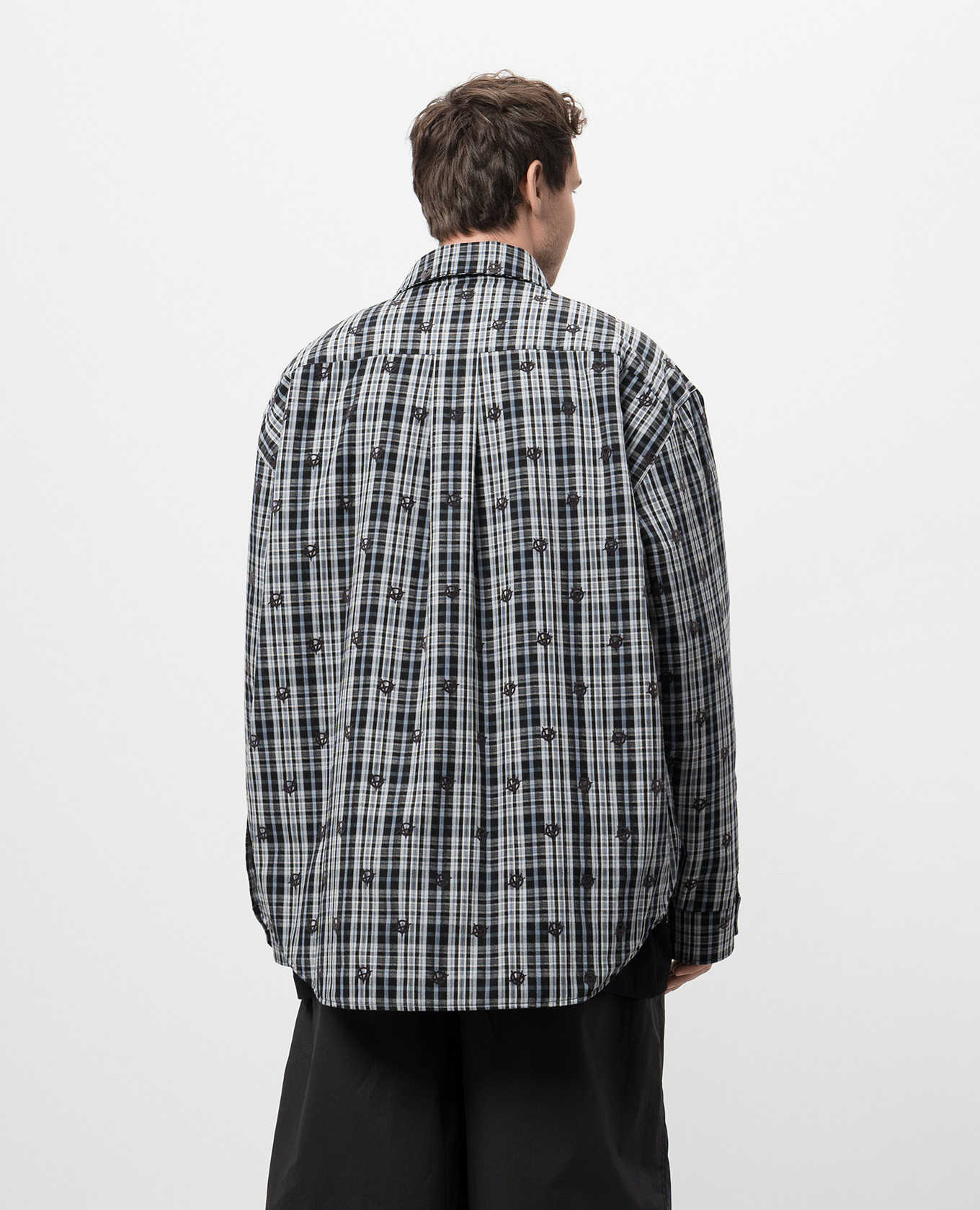 

Black jacket in checkered shirt style Vetements, Grey