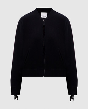Allude Black wool and cashmere bomber jacket with fringe 25217100
