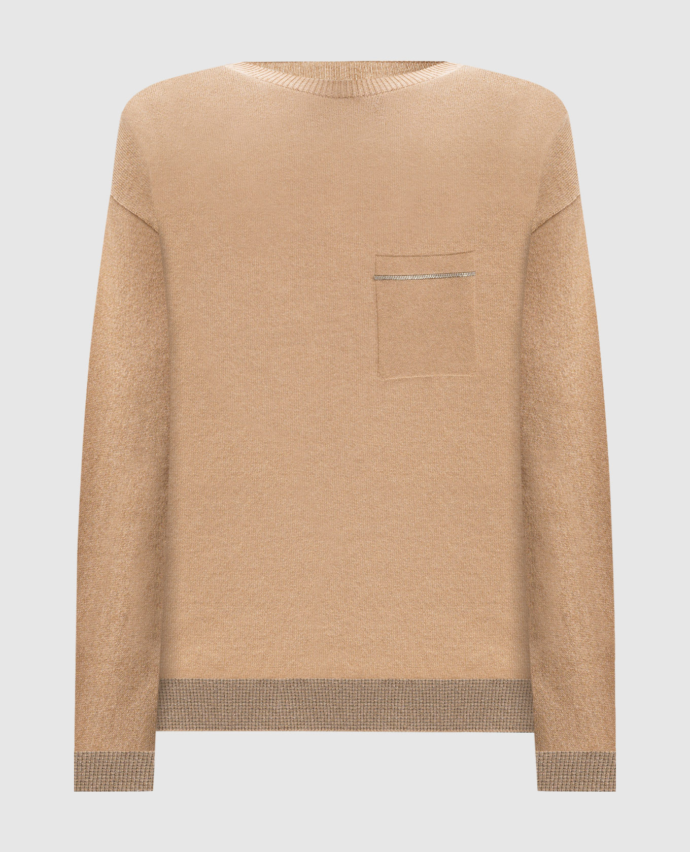 

Brown cashmere jumper with monil chain Peserico