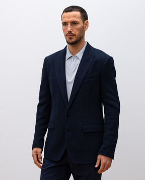 Dolce&Gabbana Blue jacket with embroidered logo monogram G2TJ5ZGJ078