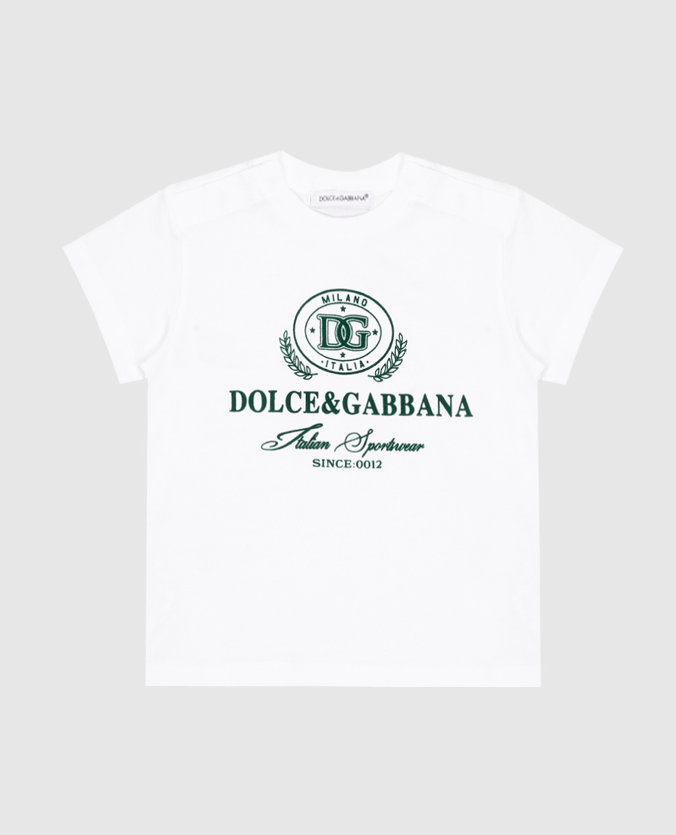Children's white t-shirt with textured logo dolce&gabbana