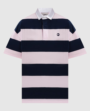 Coperni Polo rosa con rayas y logo. COPJS117F5026