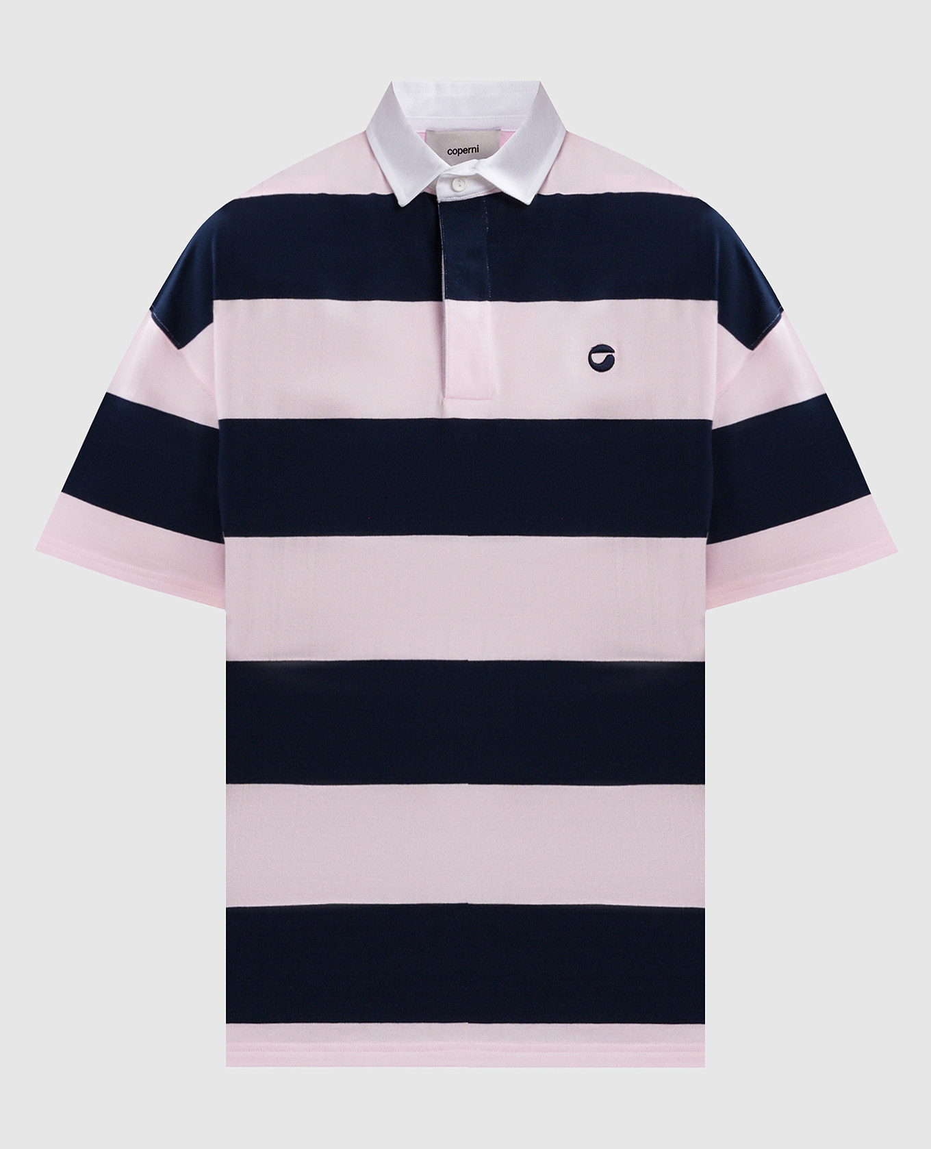 

Pink striped polo with emblem Coperni