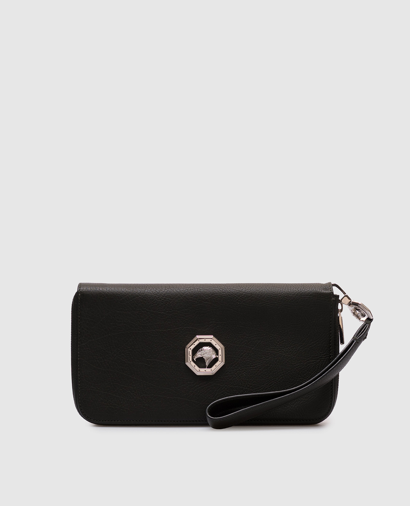 

Black leather wallet with logo emblem Stefano Ricci