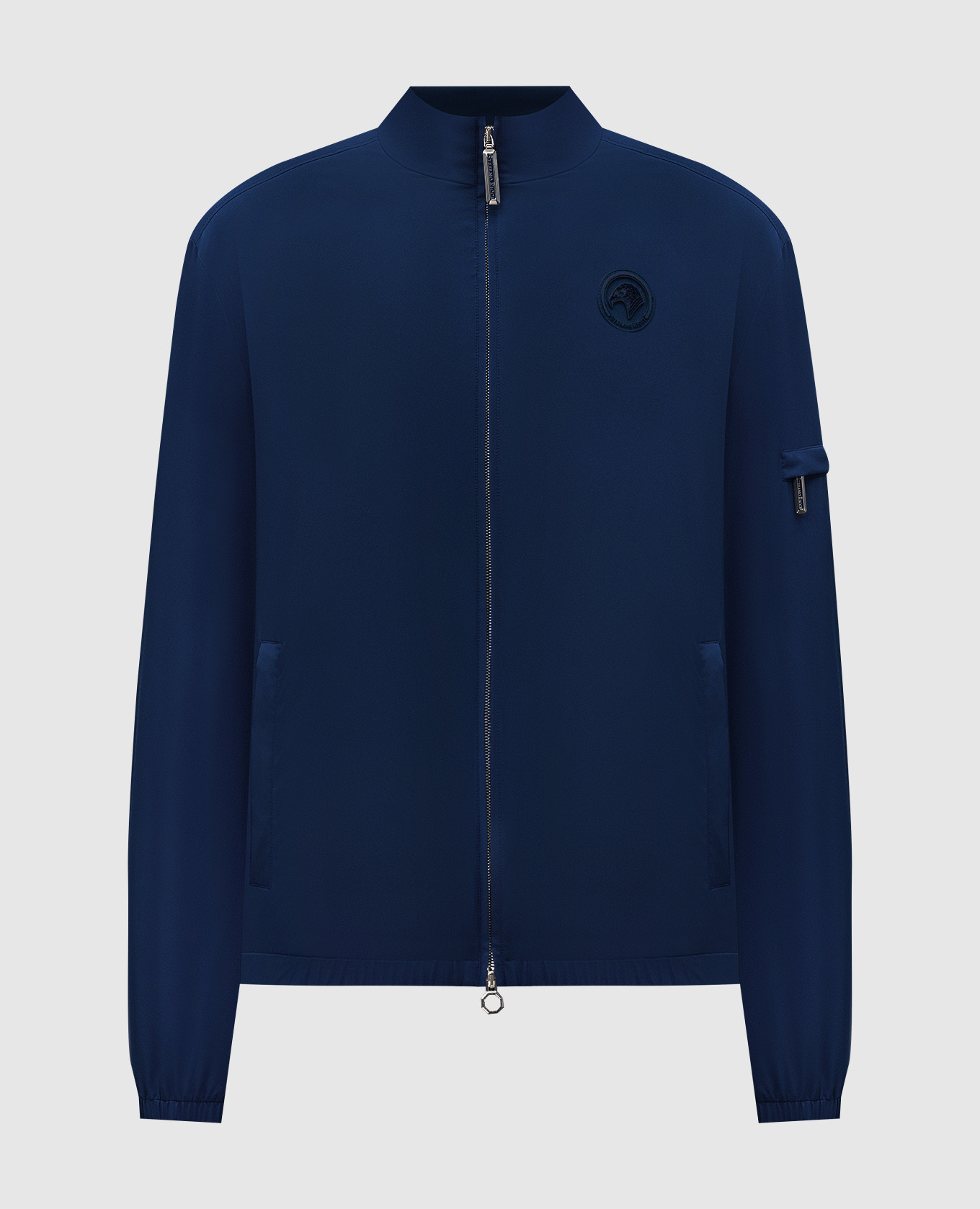 

Blue windbreaker with logo patch Stefano Ricci