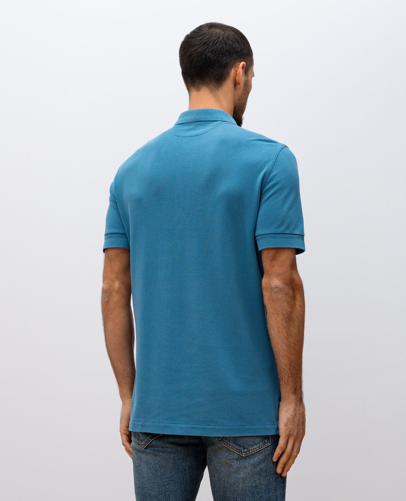 Blue polo with embroidered monogram logo Tom Ford 4