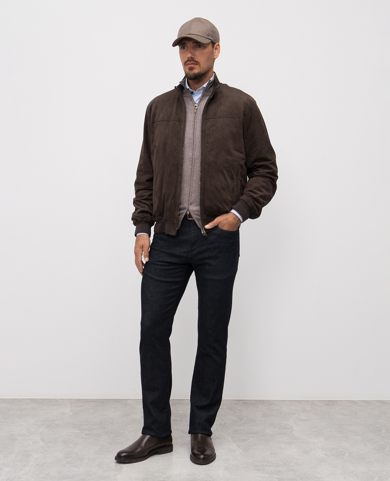 

Beige melange wool cardigan Canali