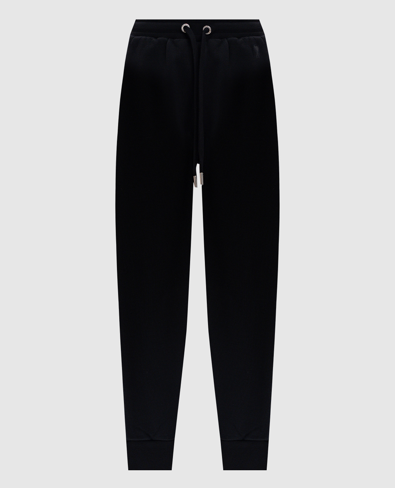 Black joggers with logo patch ami paris
