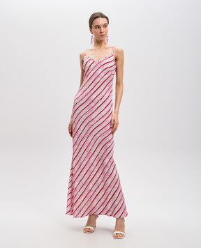 Gary Bigeni MILKA pink striped silk dress MILKASTRIPE