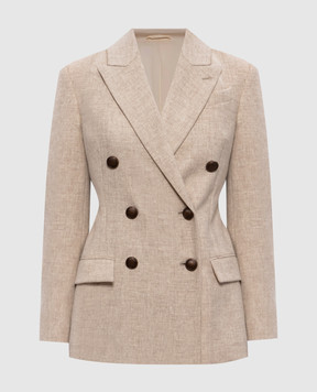 Brunello Cucinelli Beige double-breasted jacket MB1627054