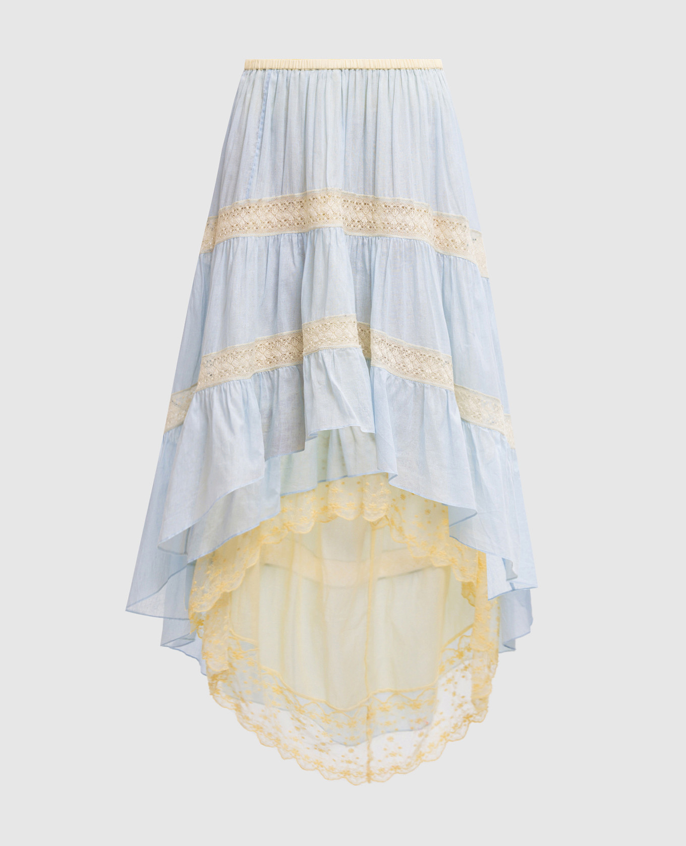 

Blue ruffled skirt with lace BP56, Light blue