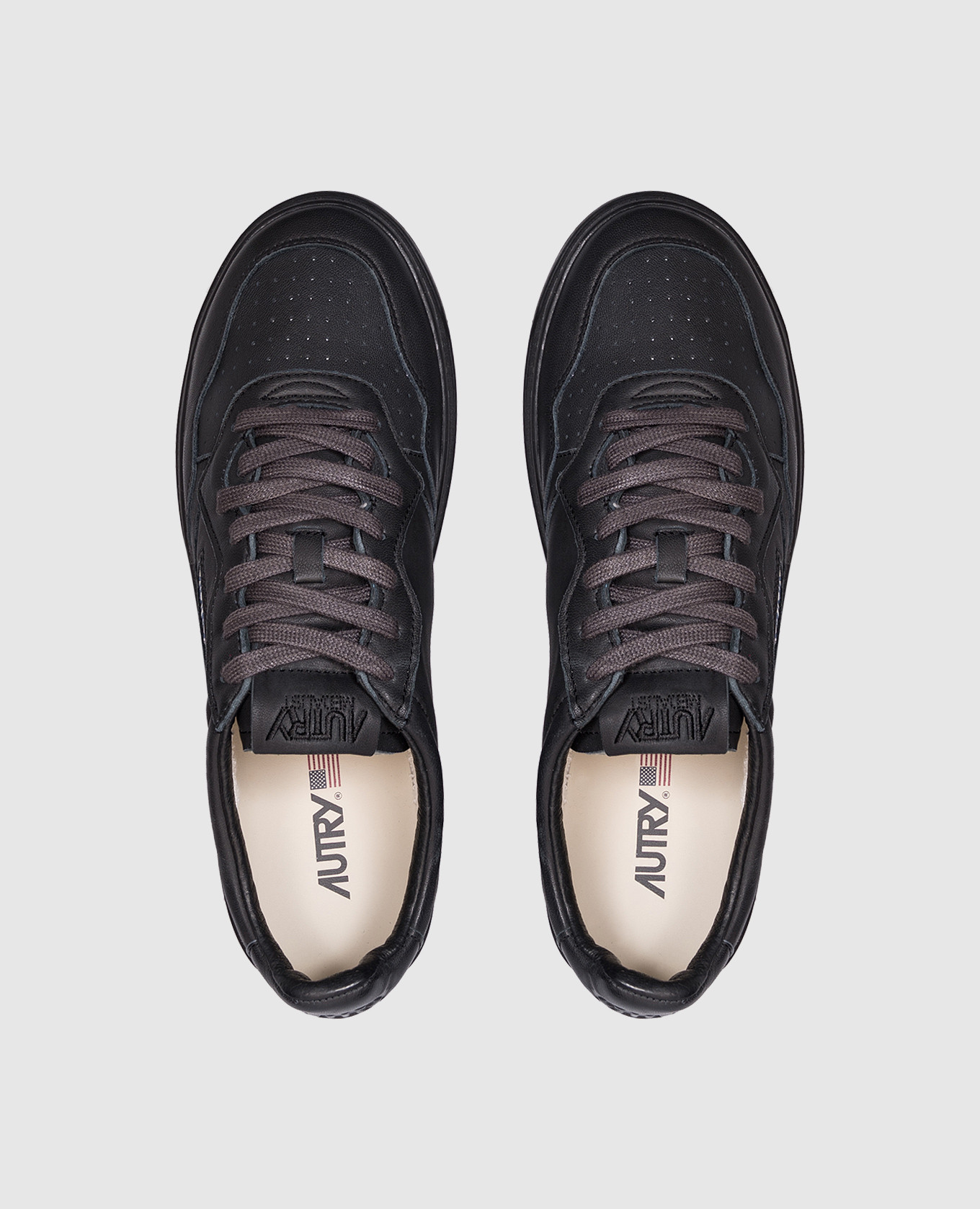 

Black leather MEDALIST sneakers with logo AUTRY