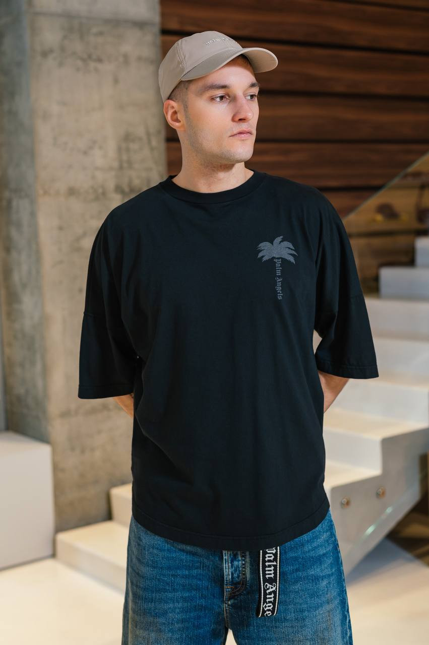 

Black T-shirt with logo print Palm Angels