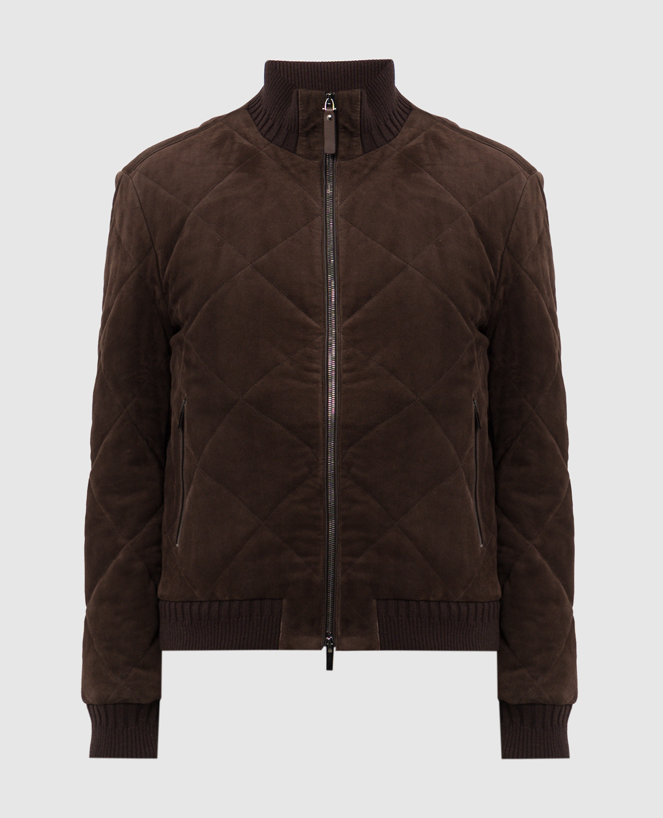 Scump/De Lux Canali Brown suede quilted jacket