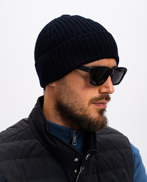 Cashmere&Whiskey Blue merino wool hat 201