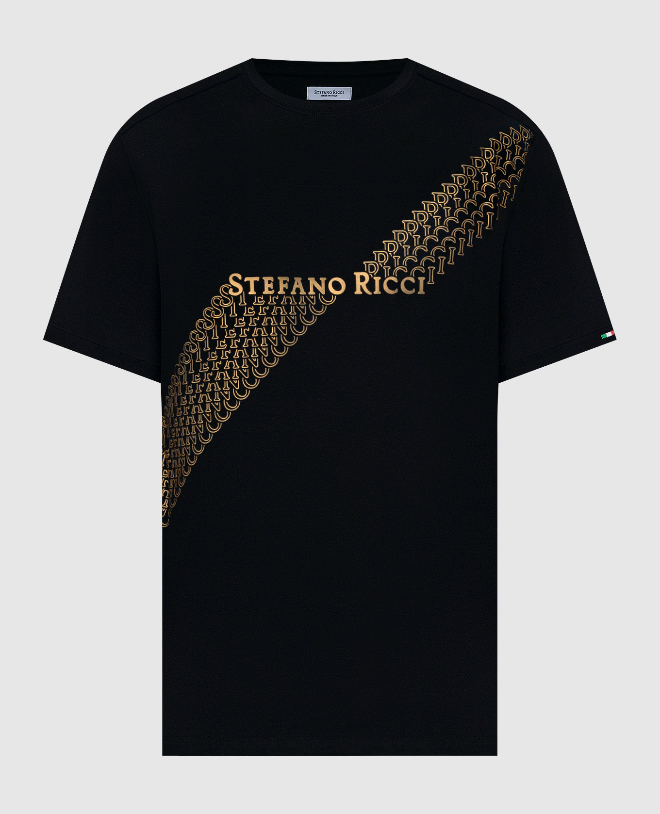 

Black t-shirt with logo print Stefano Ricci