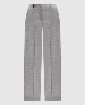Peserico Gray linen and wool trousers P0478305814