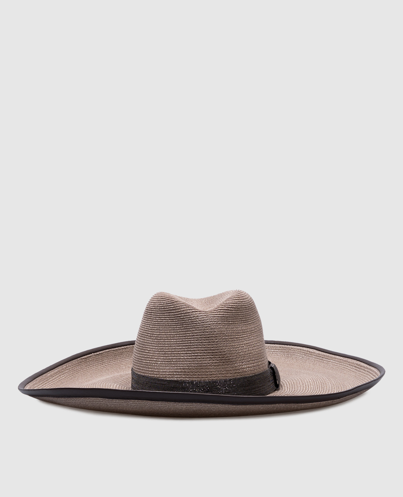 

Beige hemp hat with monil chain Brunello Cucinelli