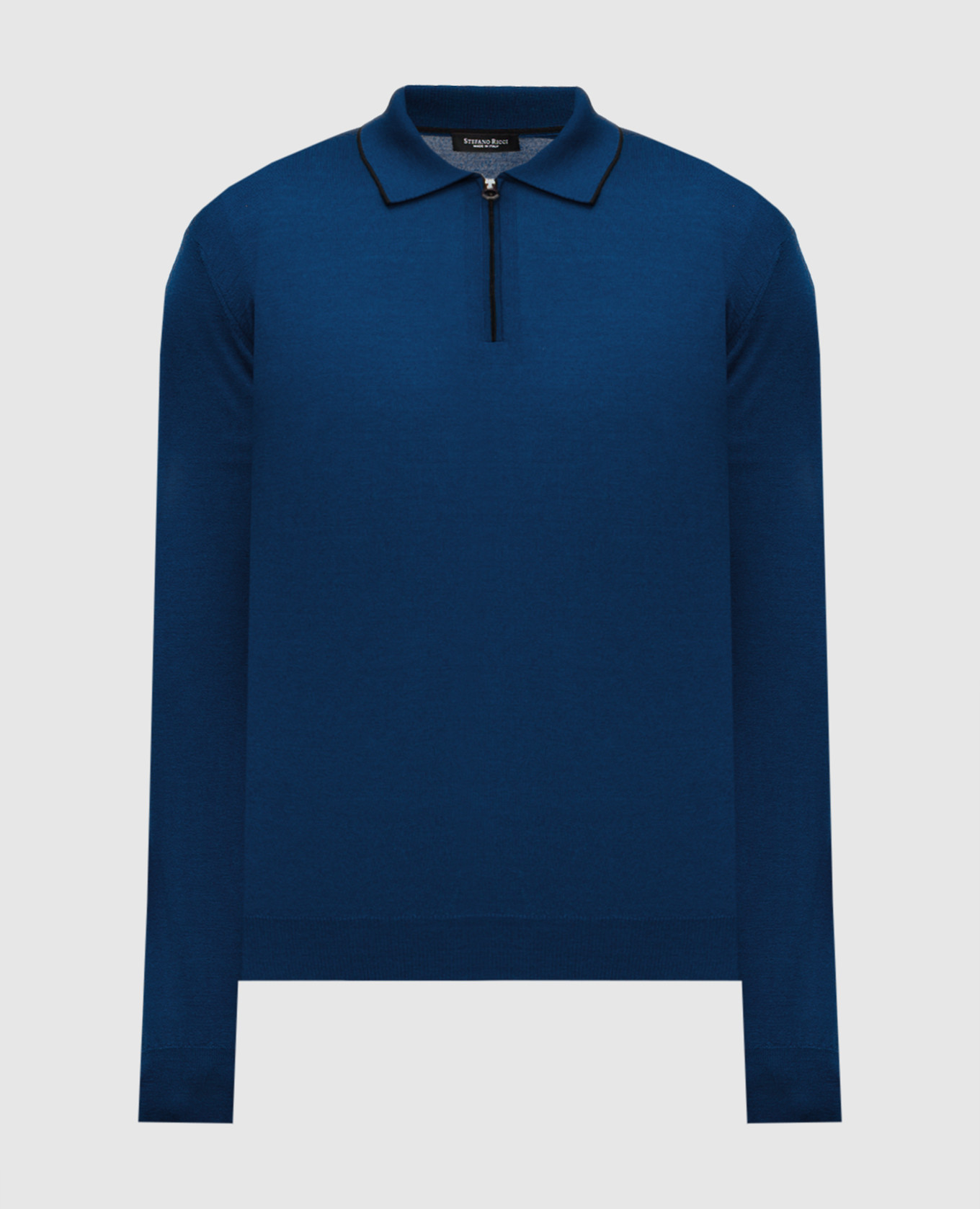 

Blue wool, silk and cashmere polo shirt Stefano Ricci