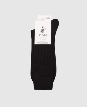 RiminiVeste Black Principe ribbed socks PRINCIPE