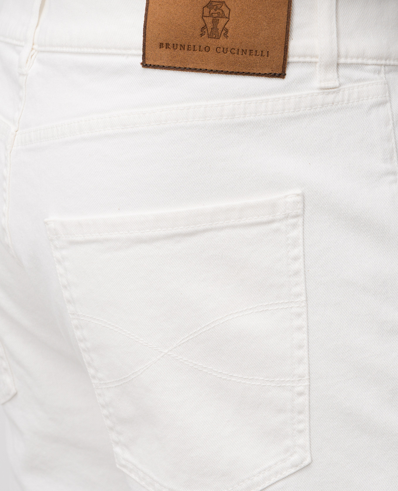 

White jeans with logo Brunello Cucinelli