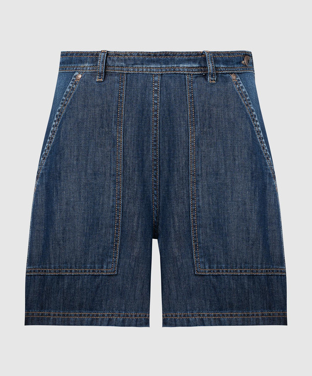 Max Mara Weekend - ELICA blue denim Bermuda shorts with