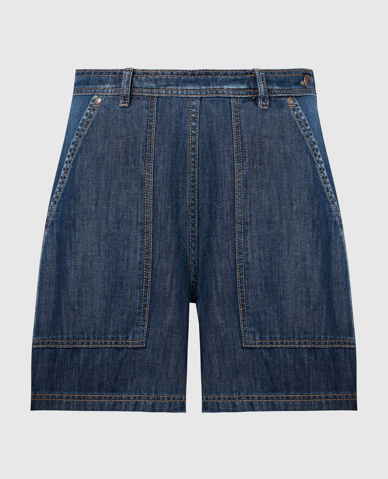 ショートパンツ WEEKEND MAX MARA BERMUDA BLUE IN COTTON AND LINEN Cotton and linen denim Bermuda shorts, navy | Weekend Max Mara