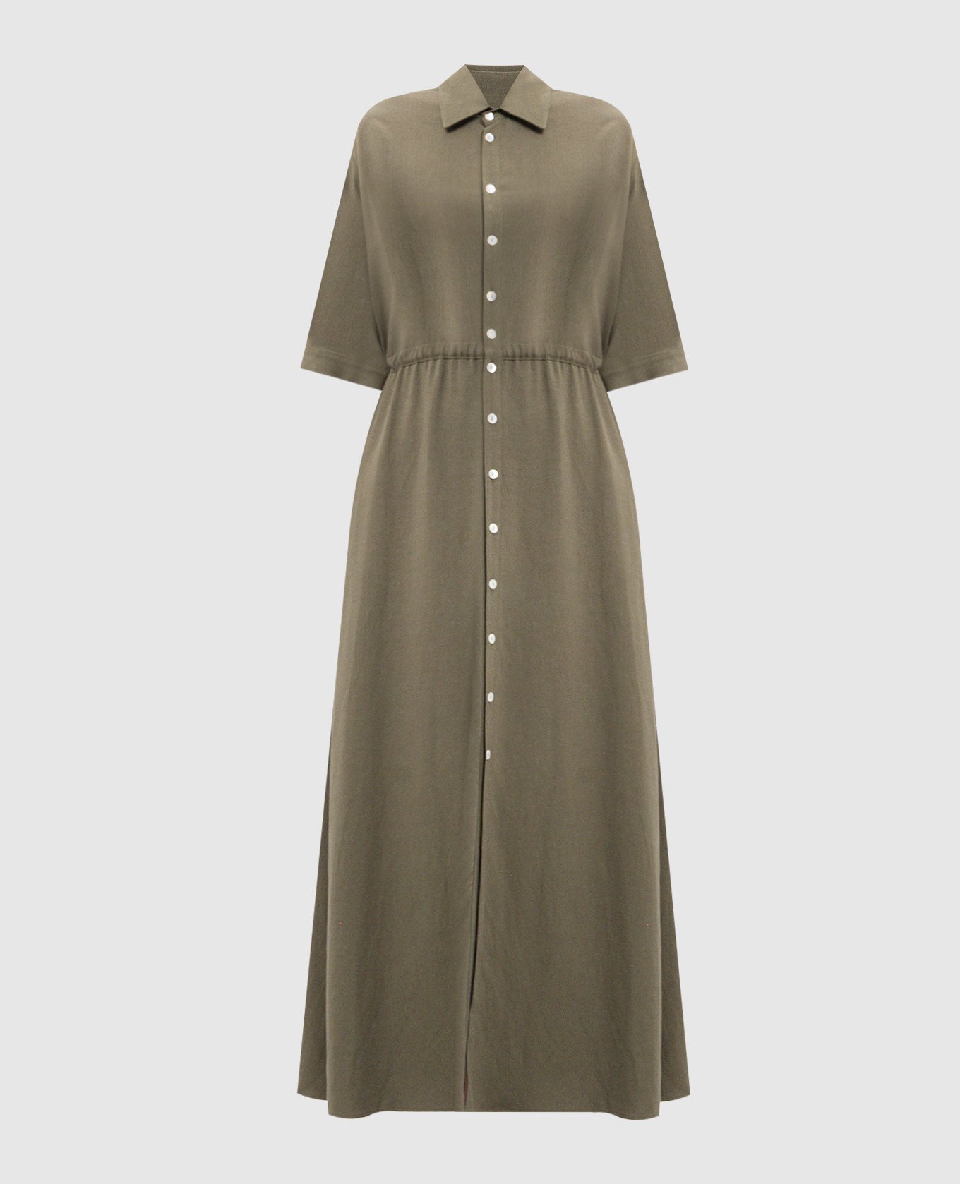 

Ottavia green shirt dress with linen Simonetta Ravizza