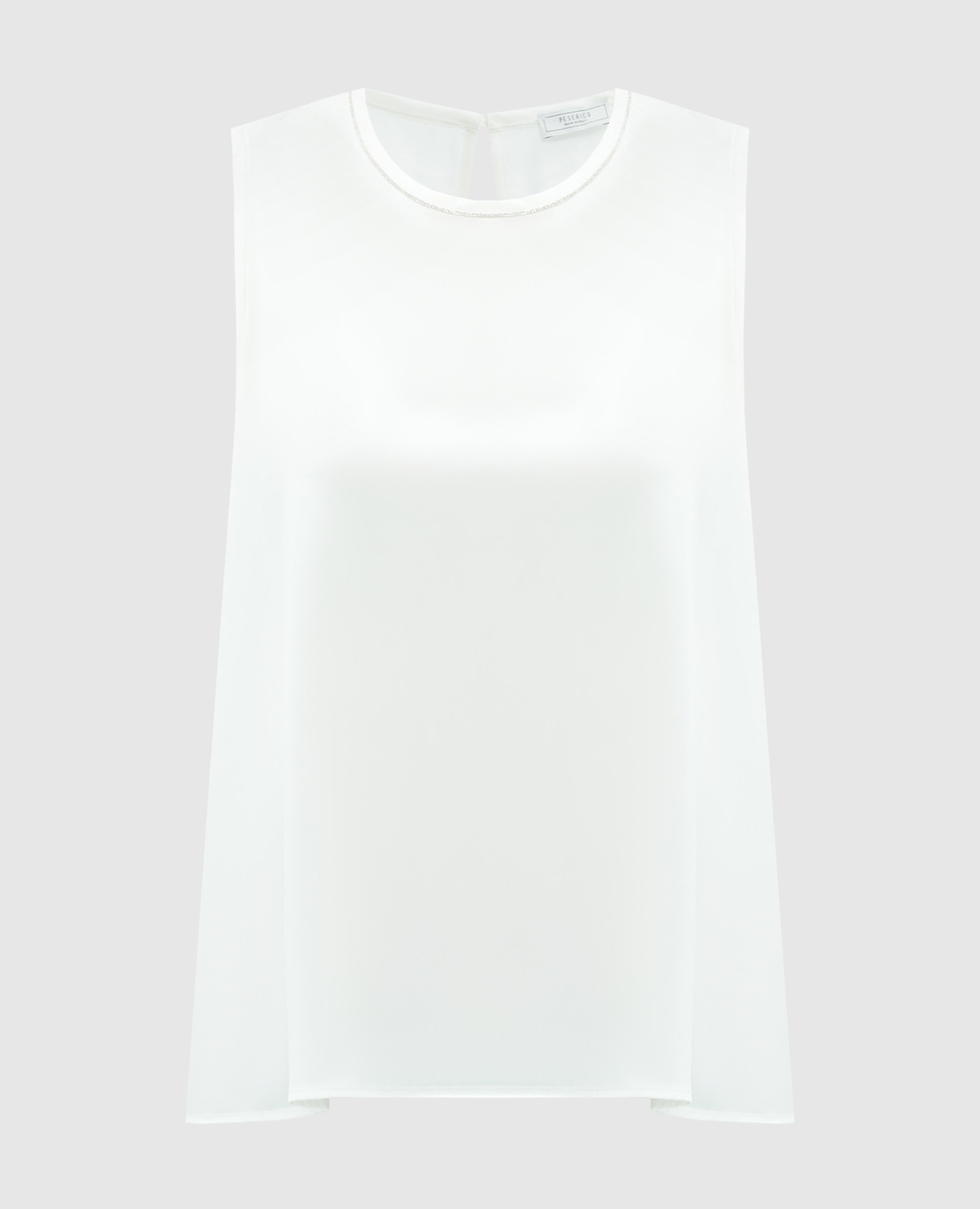 

White silk top with monil chain Peserico