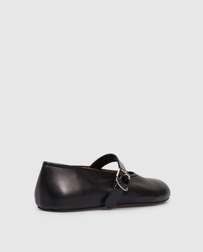 Babe Pay Pls Black leather ballet flats 240155KO