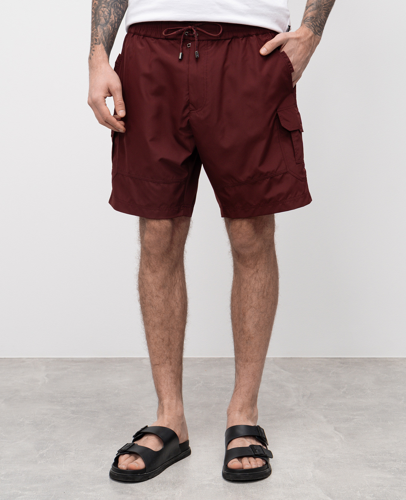 

Burgundy Logo Cargo Swim Shorts Dolce&Gabbana