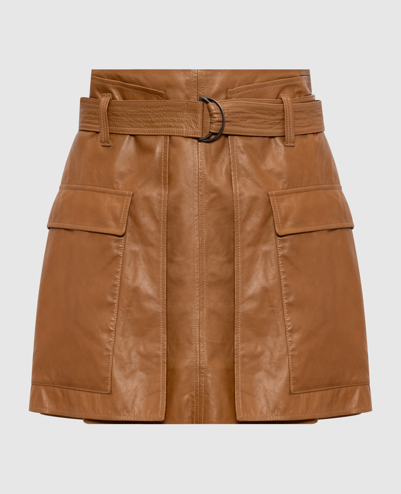 

Brown leather skirt with belt Brunello Cucinelli