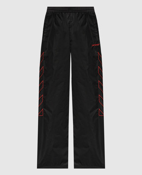 Off-White Black sweatpants with logo embroidery OMCJ019F24FAB001