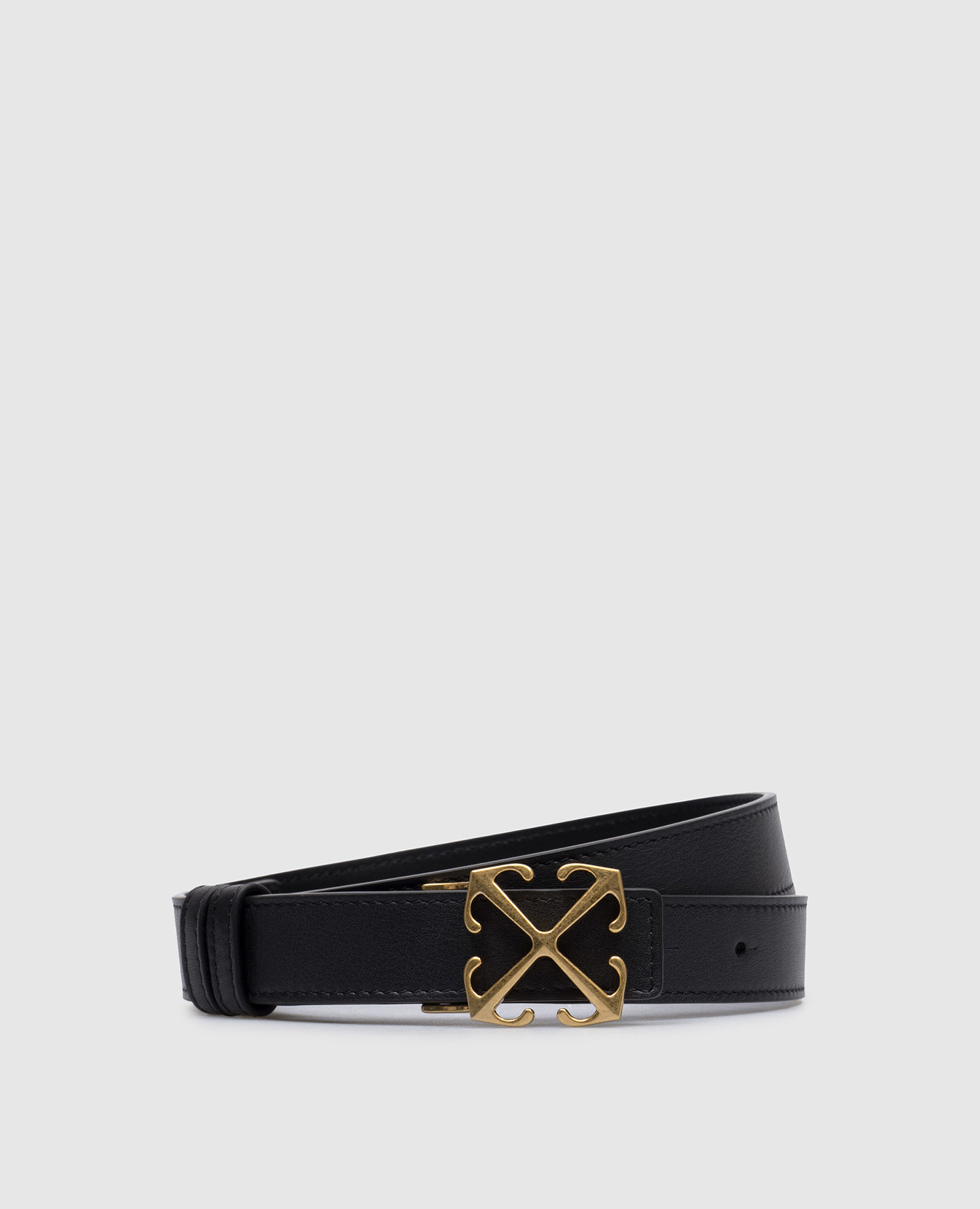 

Black leather strap with metal Arrow logo Off-White