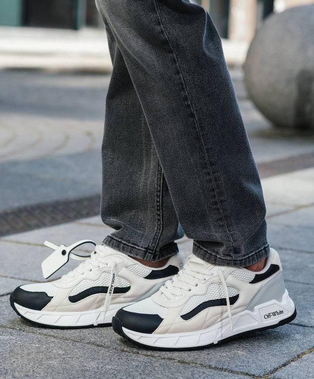 スニーカー Off-White OMIA289C99LEA001 KICK OFF Sneakers Off-White - Baskets Kick Off en cuir blanc avec logo