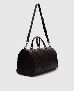 Bottega Veneta Brown leather travel duffel bag with weaving 781053V2HL1