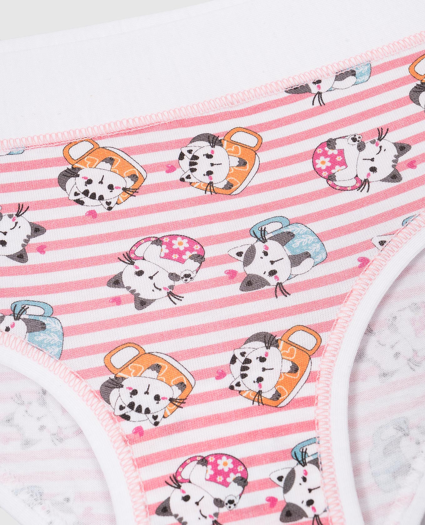 

Jadea children's white panties in a striped cat print RiminiVeste